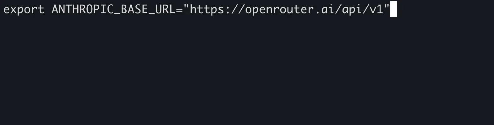 setting ANTHROPIC_BASE_URL in the terminal