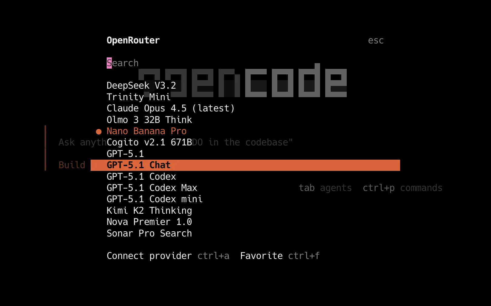 opencode running a model
